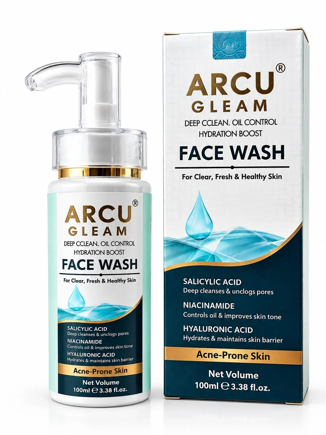 ArcuGleam Face Wash – Deep Clean, Oil Control & Hydration | 100ml